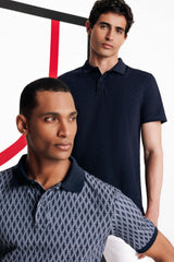 Polo en jacquard marine - IZAC