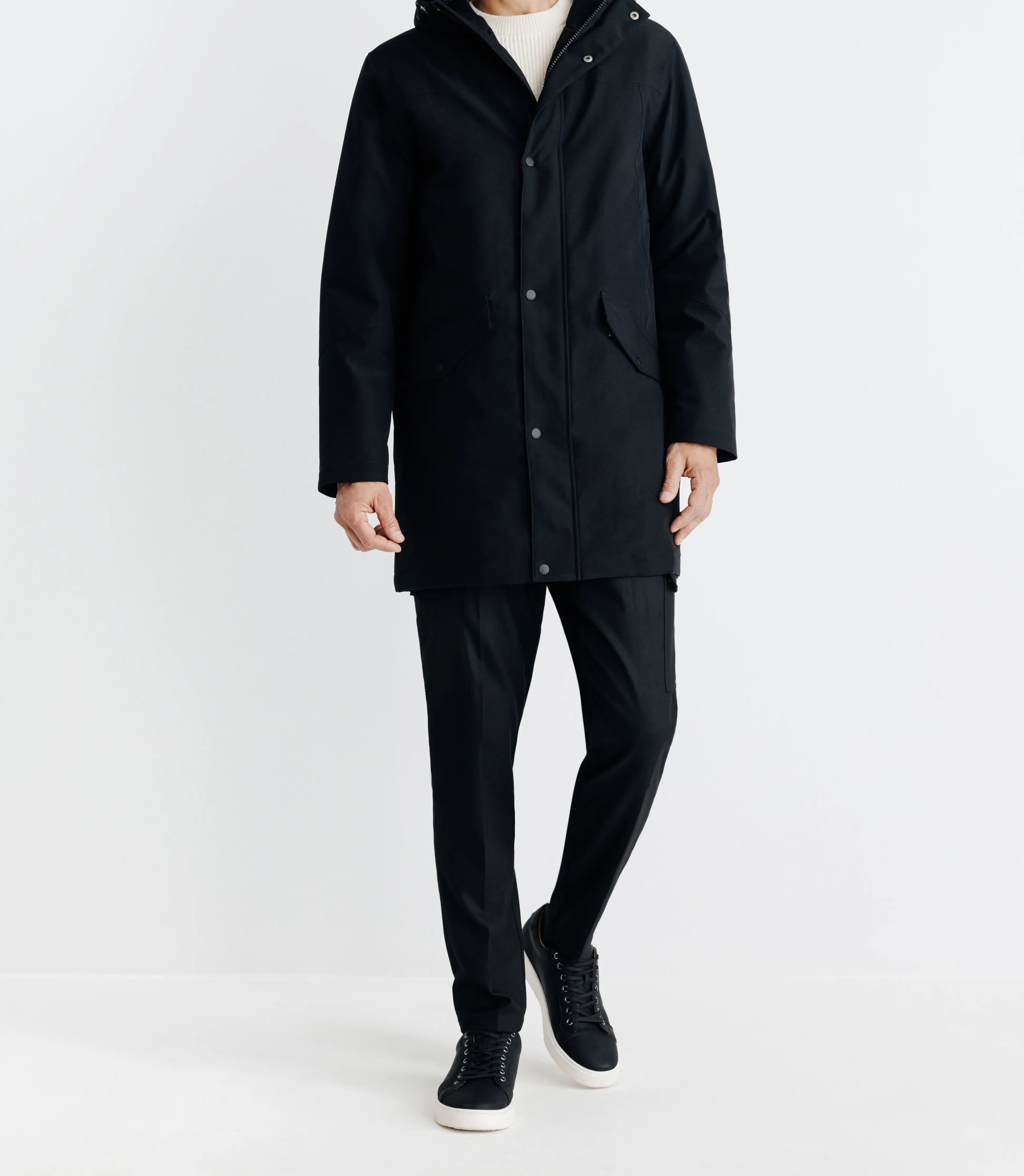 Parka à capuche noire - IZAC