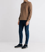 Polo boutonné manches longues beige - IZAC