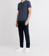 T-shirt col V marine