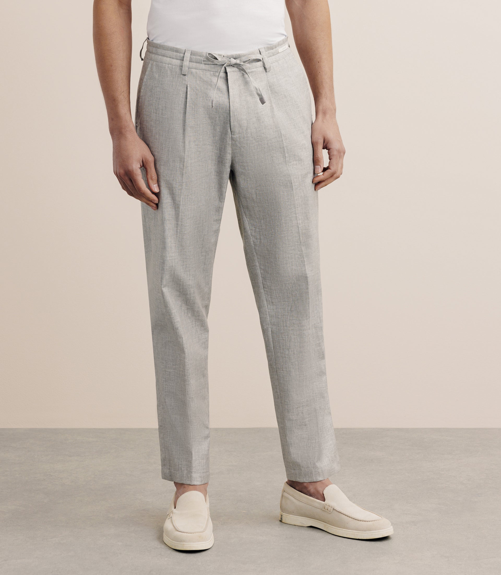 Pantalon en lin mélangé gris