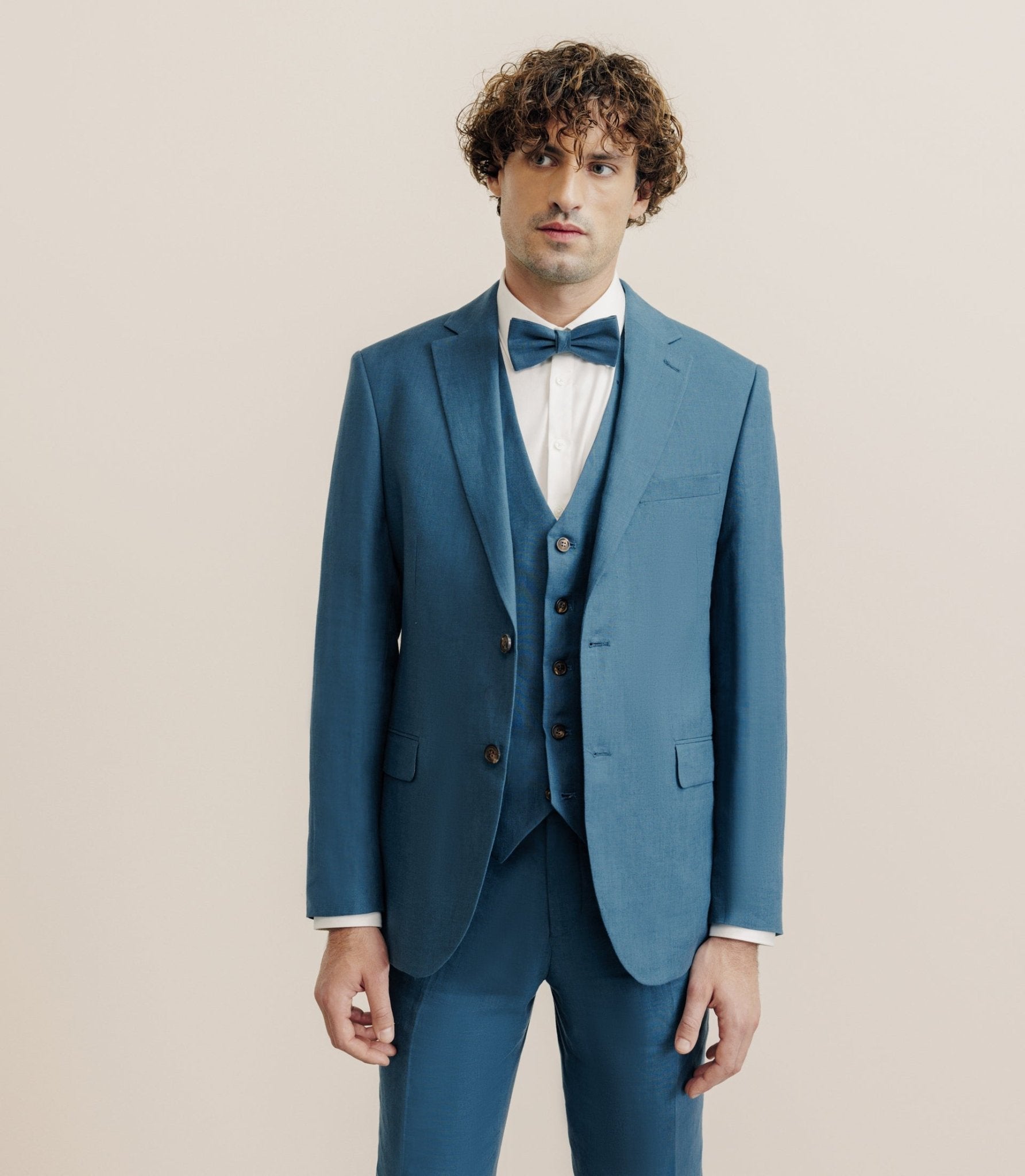 Veste ville 100% lin séparable bleu vert - IZAC