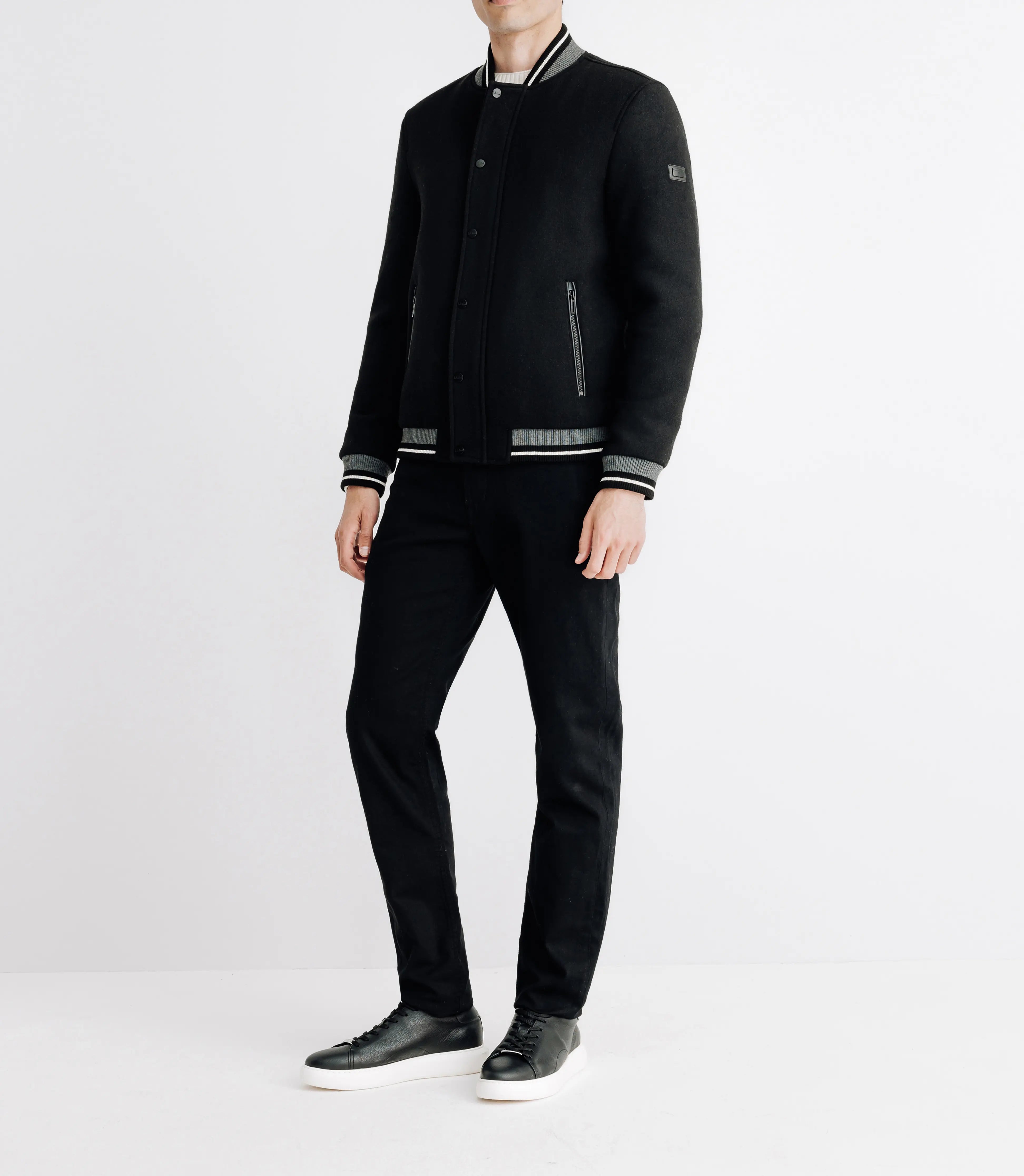 Blouson teddy en laine noir - IZAC