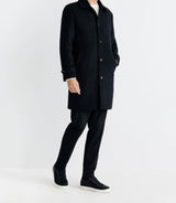 Manteau long droit noir - IZAC