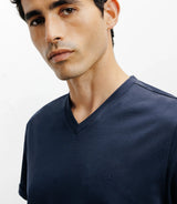 T-shirt col V basic marine - IZAC