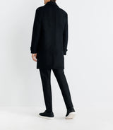Manteau long droit noir - IZAC