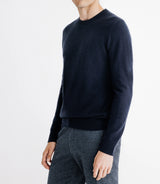 Pull col rond 100% cachemire marine - IZAC