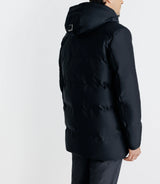 Parka longue matelassée à capuche marine - IZAC