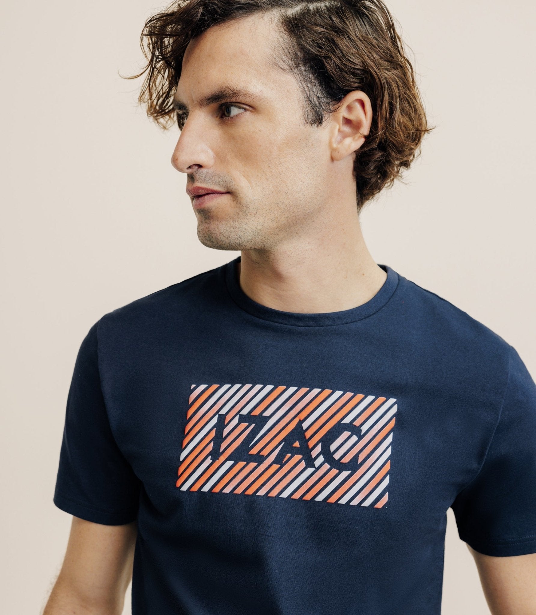 T-shirt col rond marine - IZAC