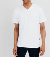 T-shirt col V blanc