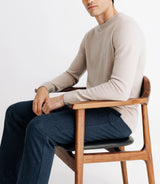 Pull col rond 100% cachemire beige - IZAC