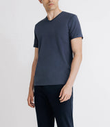 T-shirt col V marine