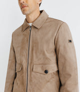 Blouson en suède taupe - IZAC