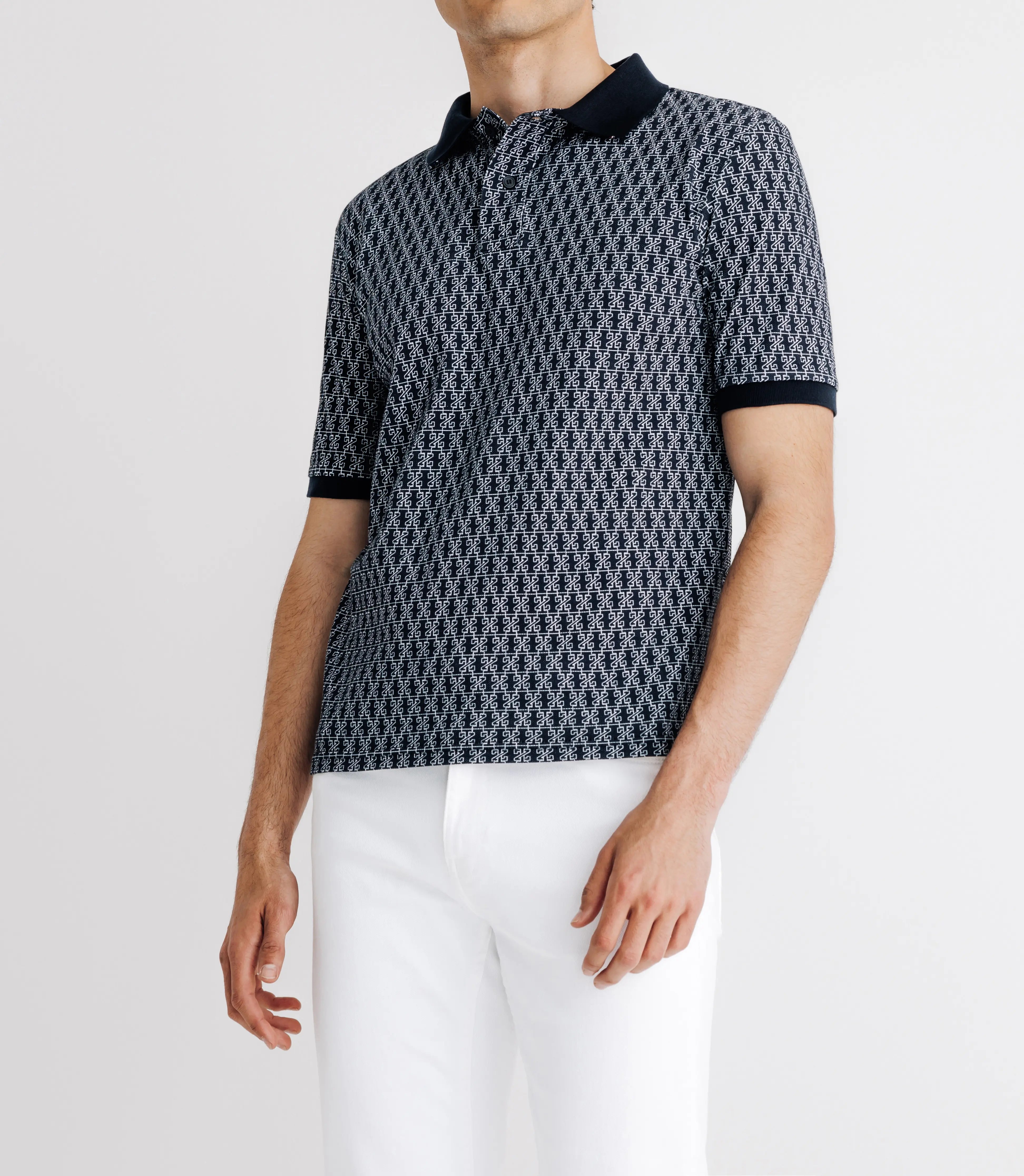 Polo boutonné marine - IZAC