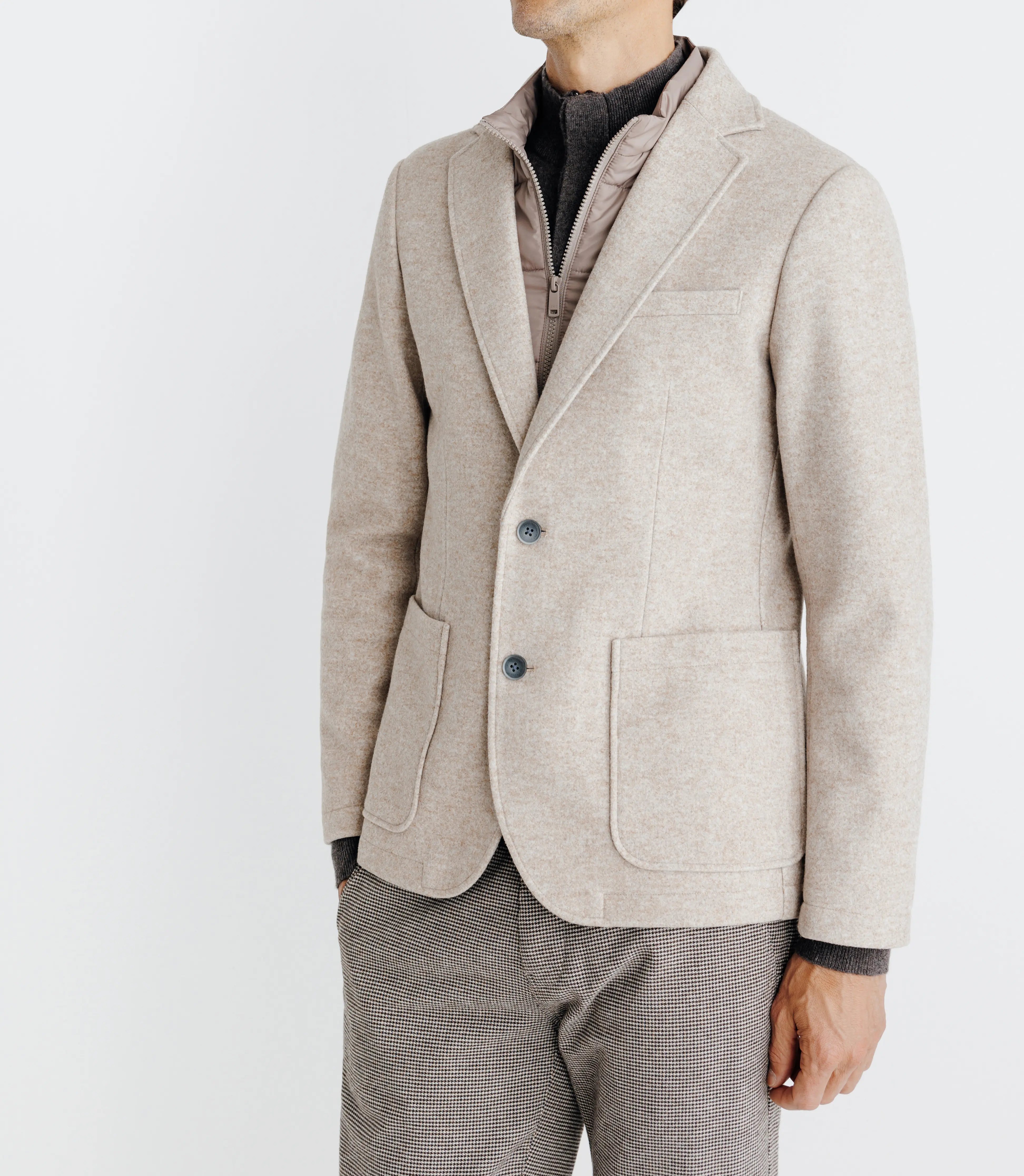 Veste avec parementure amovible beige - IZAC