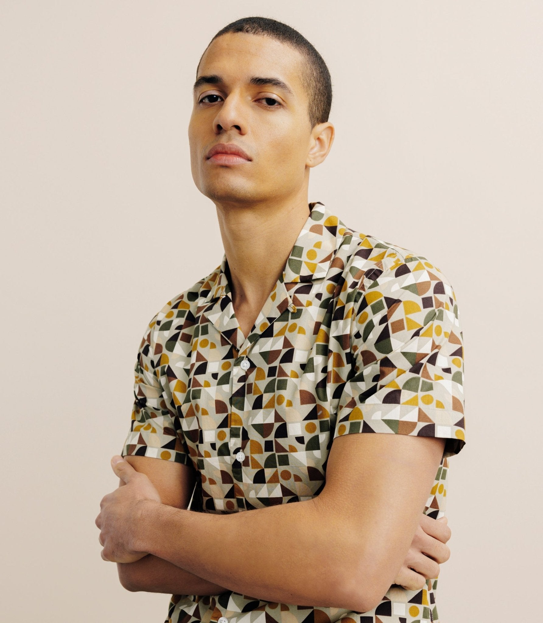 Chemise imprimée beige - IZAC