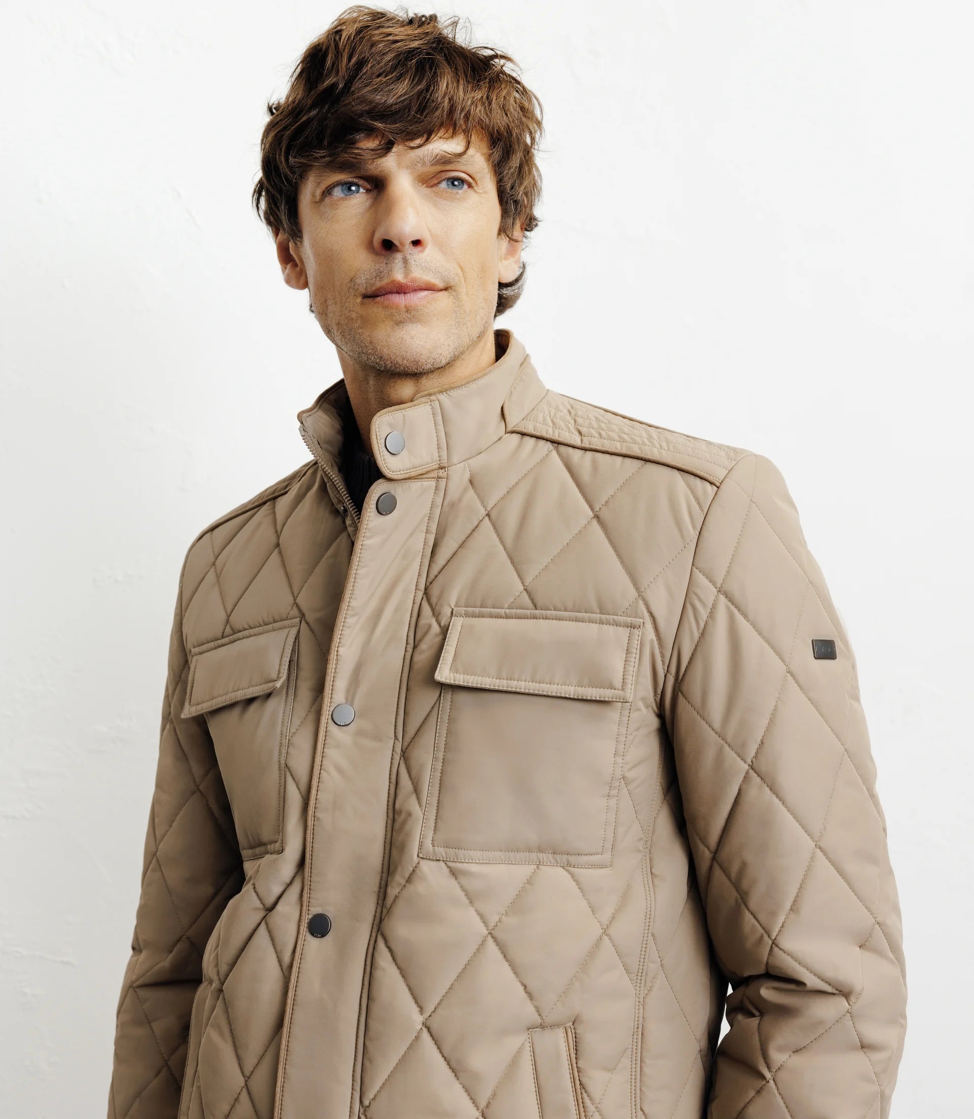 Blouson col chemise beige - IZAC