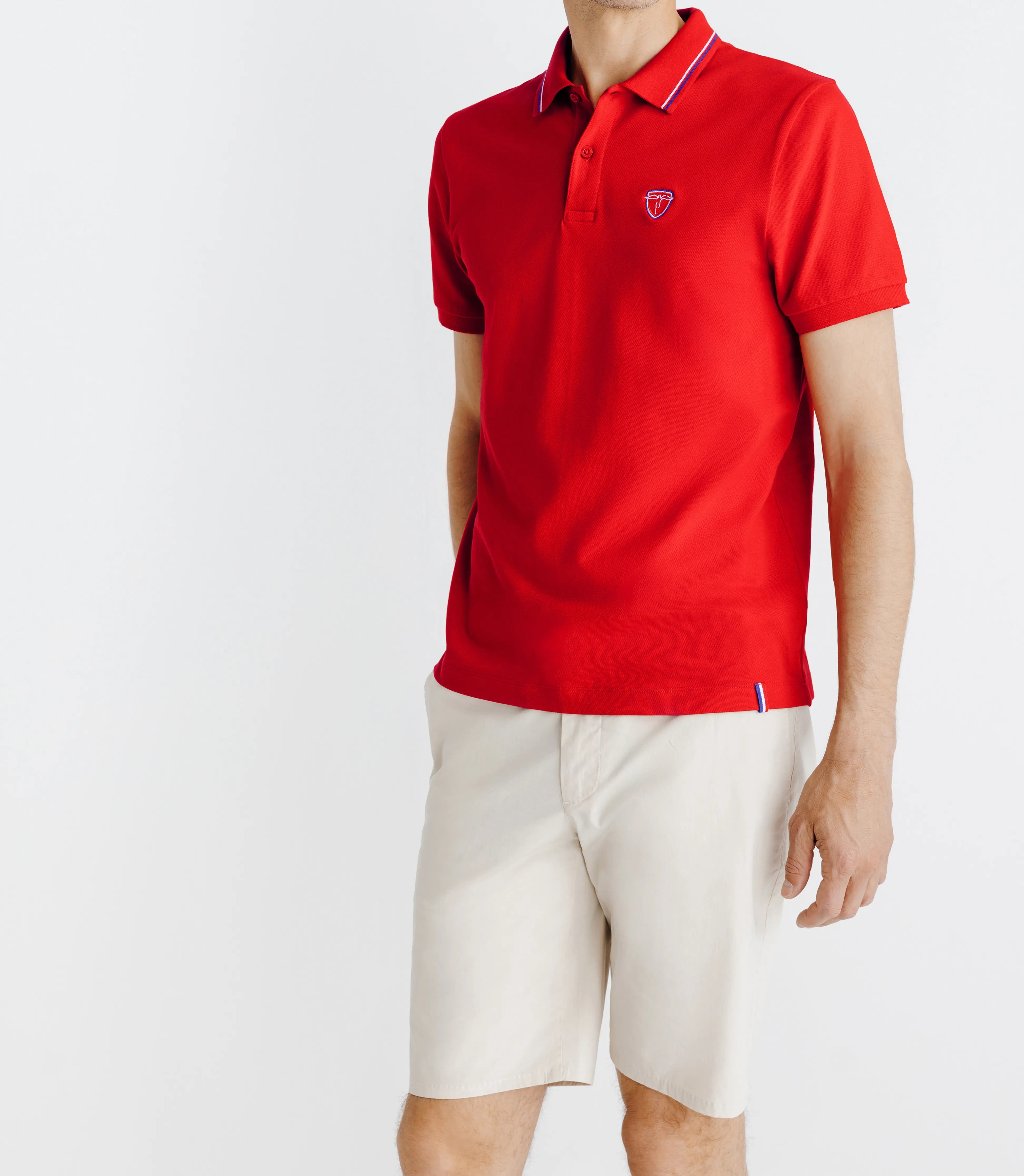 Polo piqué boutonné rouge - IZAC