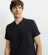 T-shirt col V basic noir - IZAC