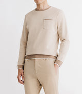 T-shirt col rond avec poche beige - IZAC