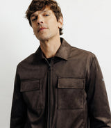 Blouson col chemise marron - IZAC