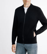 Pull gilet zippé col teddy noir - IZAC