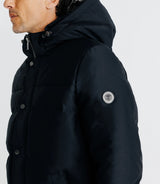 Parka longue matelassée à capuche marine - IZAC