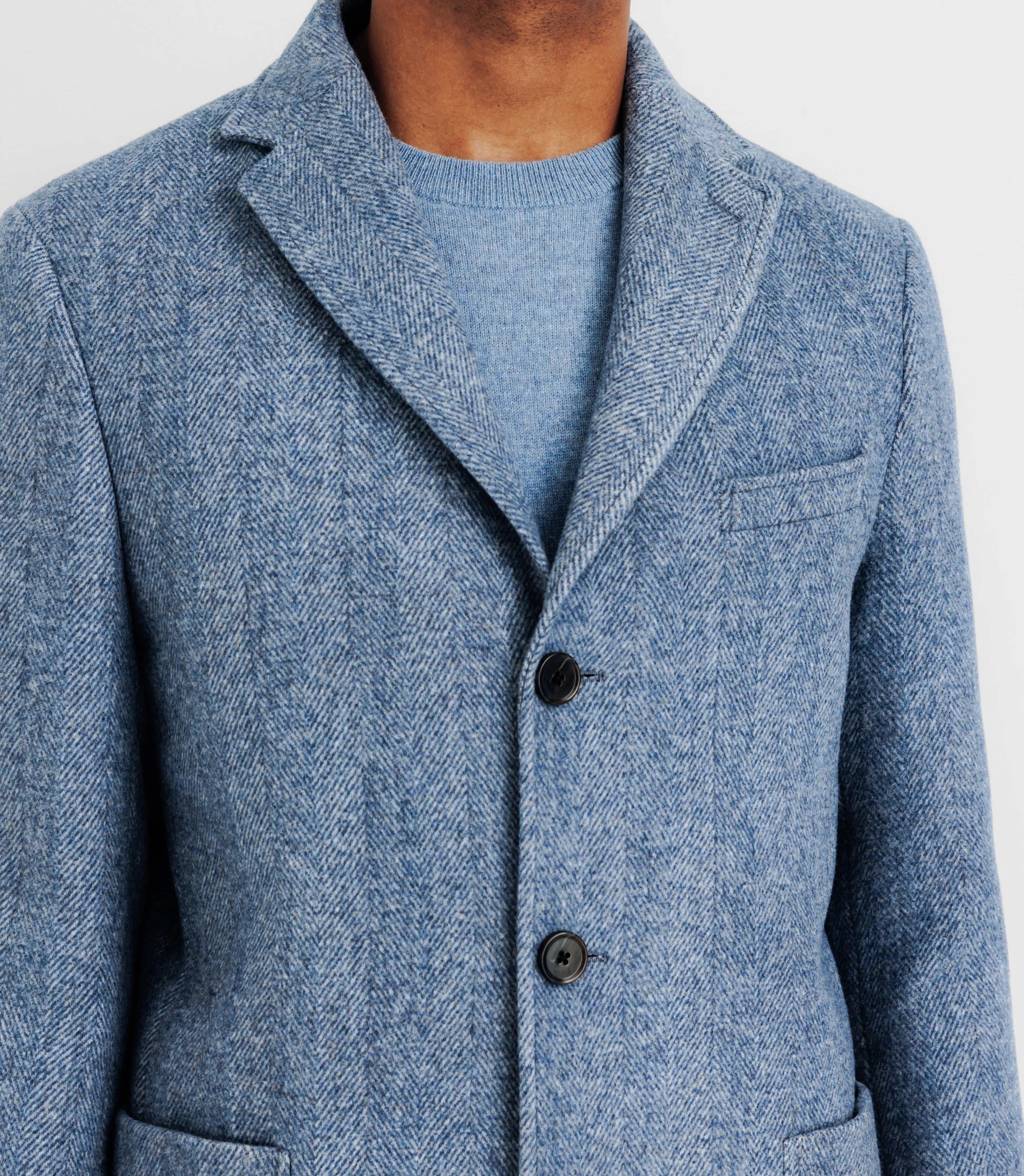 Manteau en laine avec boutons bleu - IZAC