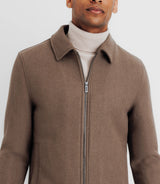 Blouson en laine taupe - IZAC