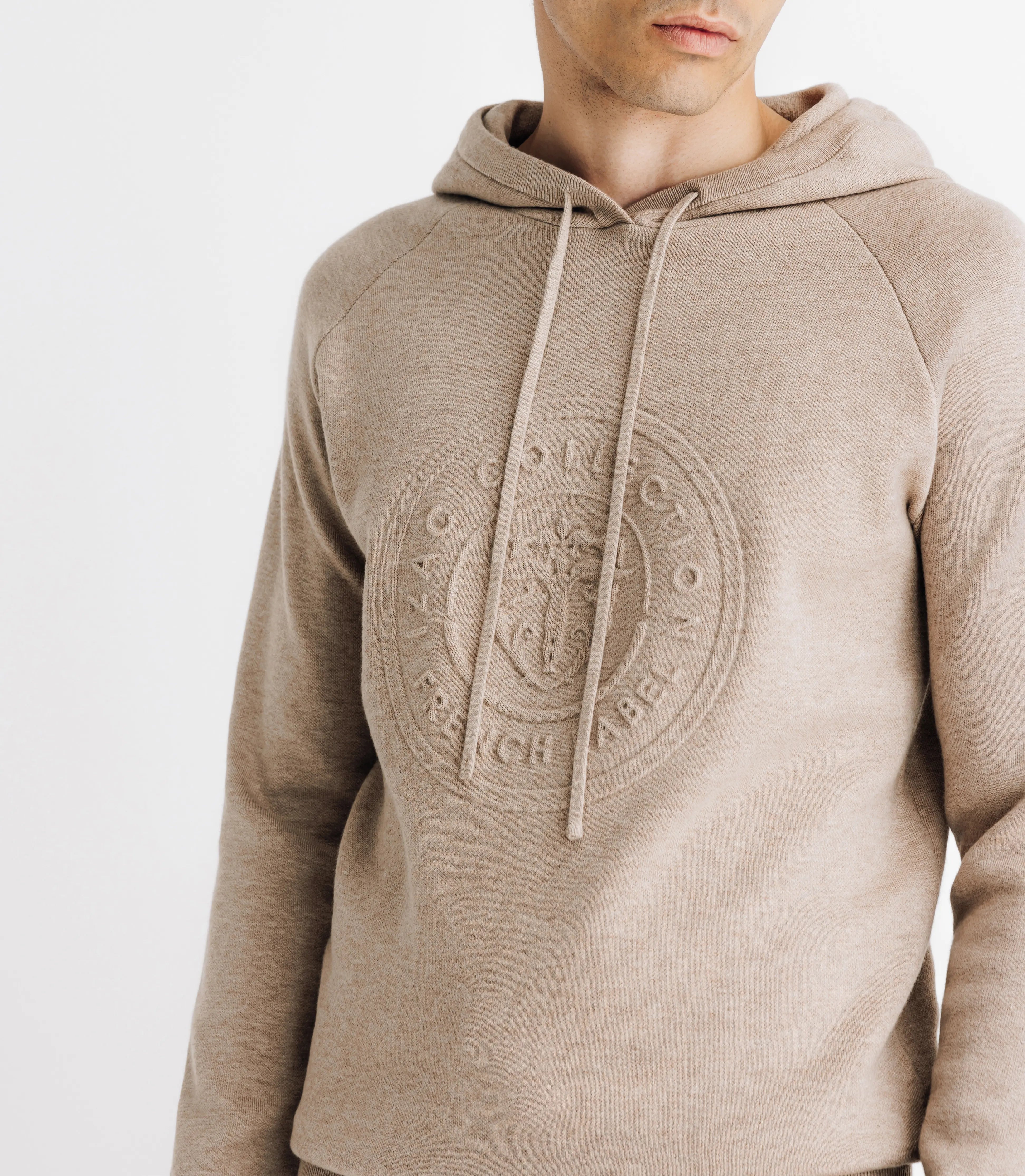 Pull à capuche beige - IZAC