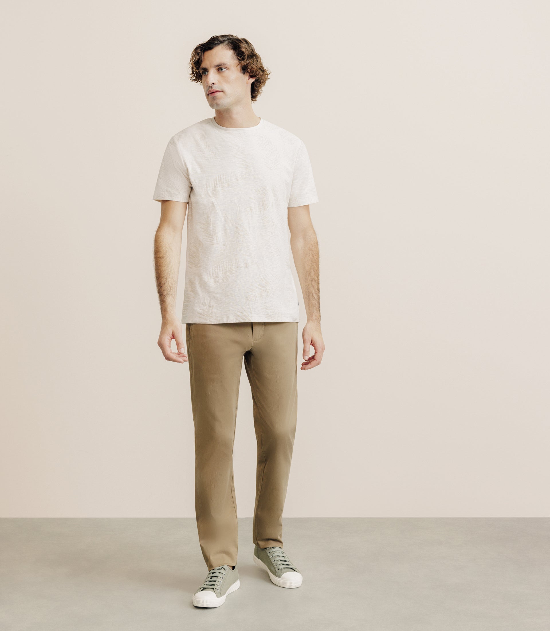 T-shirt manches courte print beige - IZAC