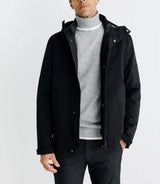 Parka courte avec col montant noir - IZAC