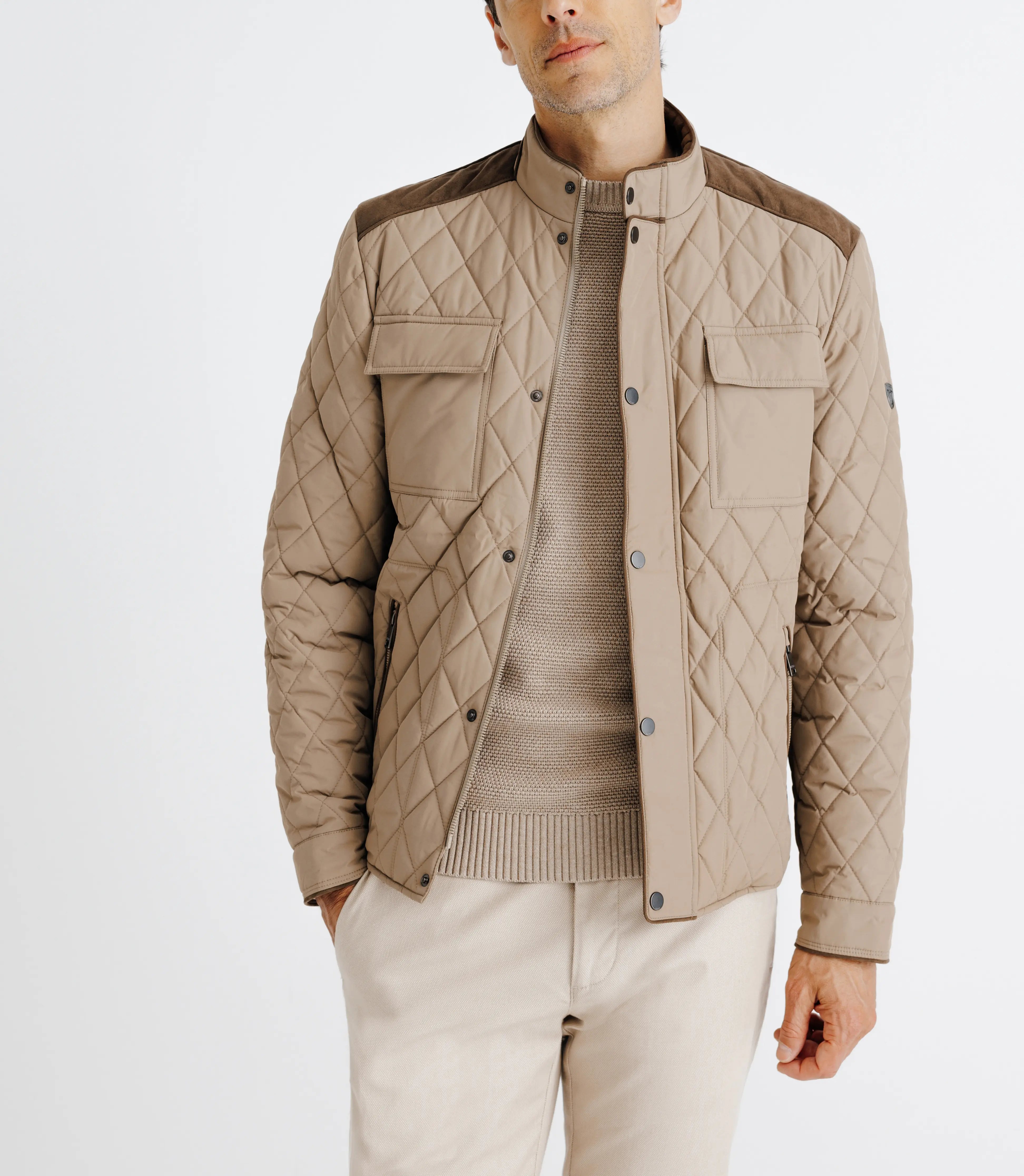 Blouson déperlant col montant beige - IZAC