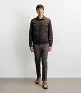 Blouson col chemise marron - IZAC