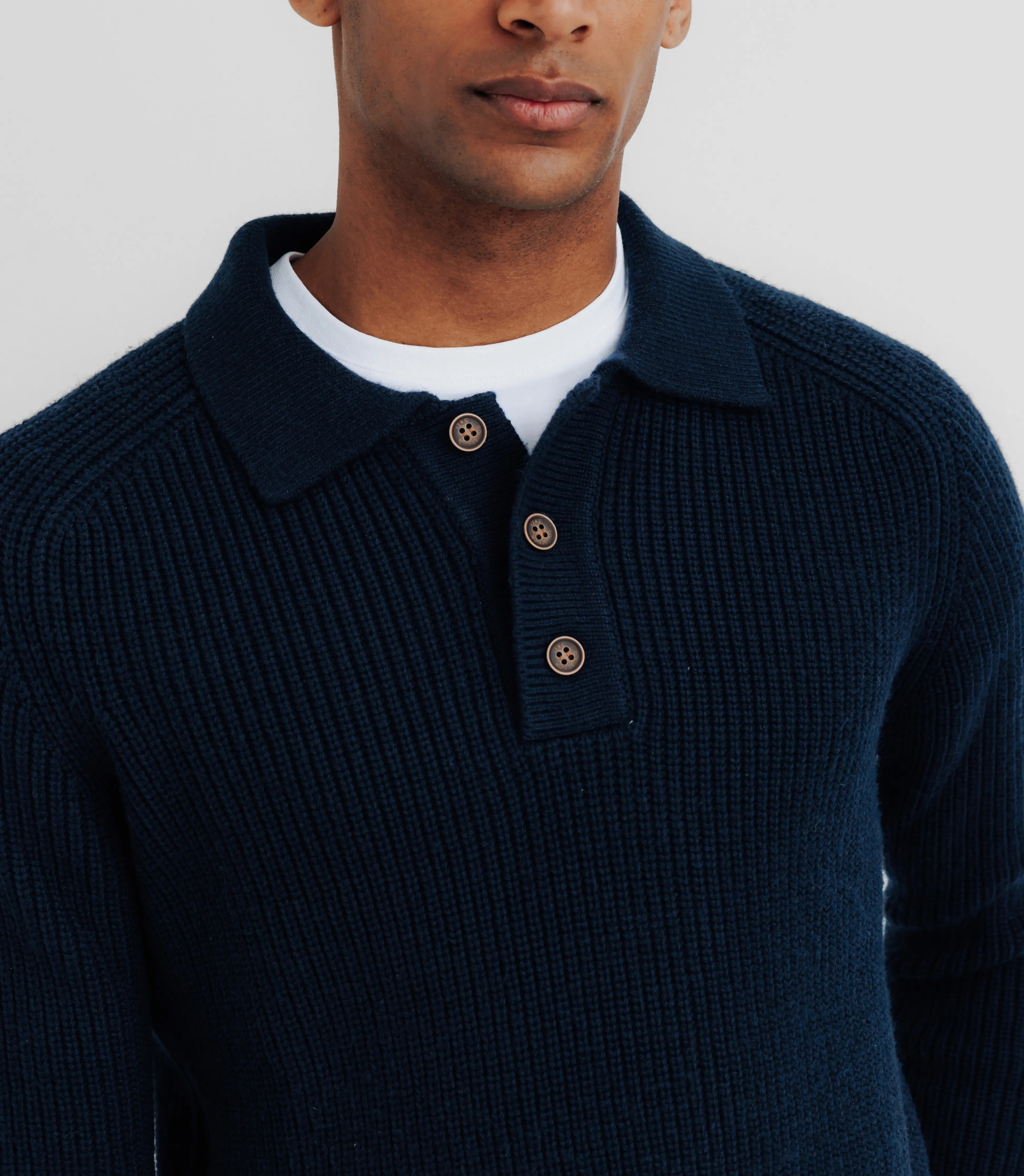 Pull col polo marine - IZAC