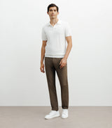 Polo col ouvert en maille ecru - IZAC
