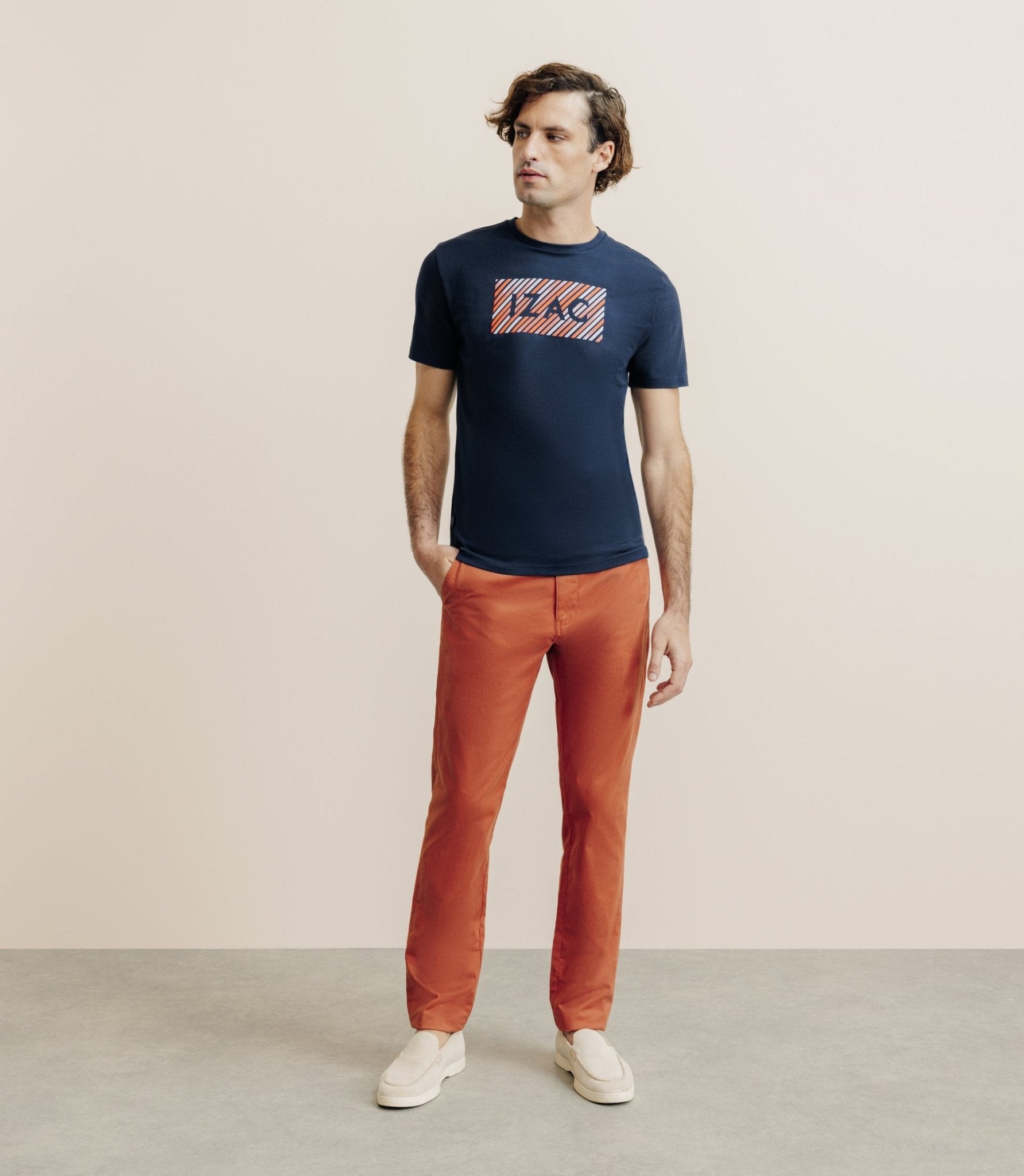 T-shirt col rond marine - IZAC