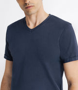 T-shirt col V marine