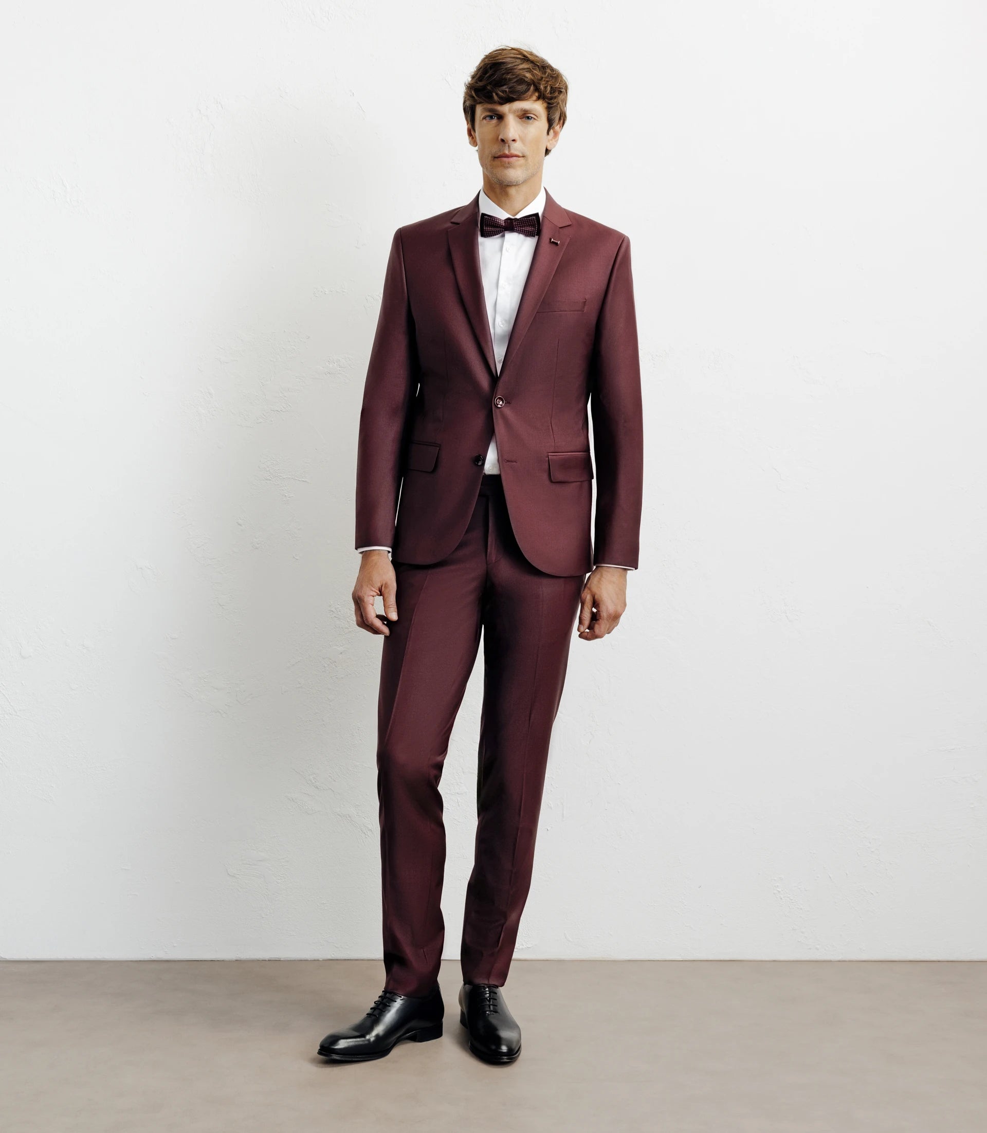 Costume 2 boutons laine majoritaire prune - IZAC