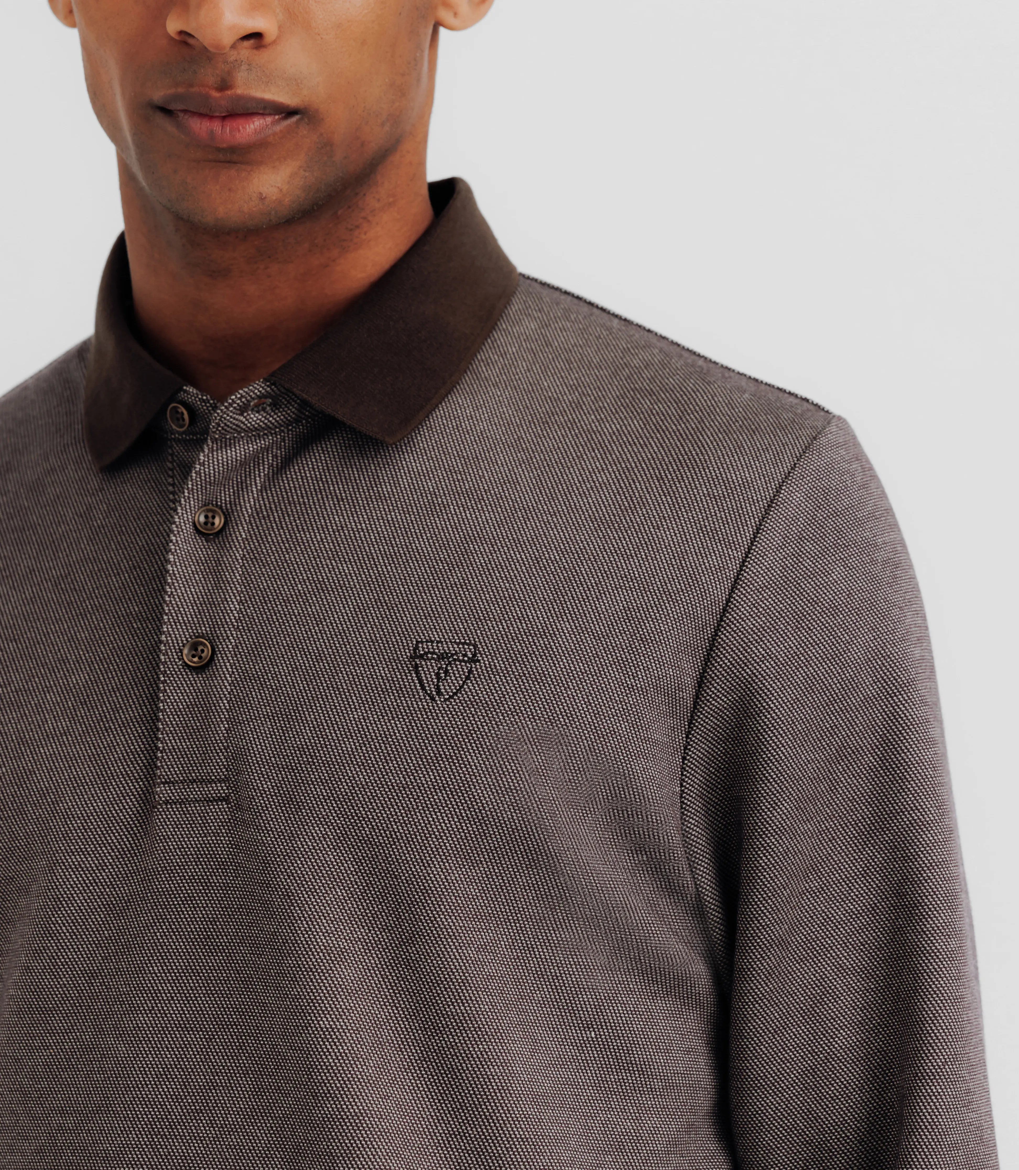 Polo en maille marron - IZAC