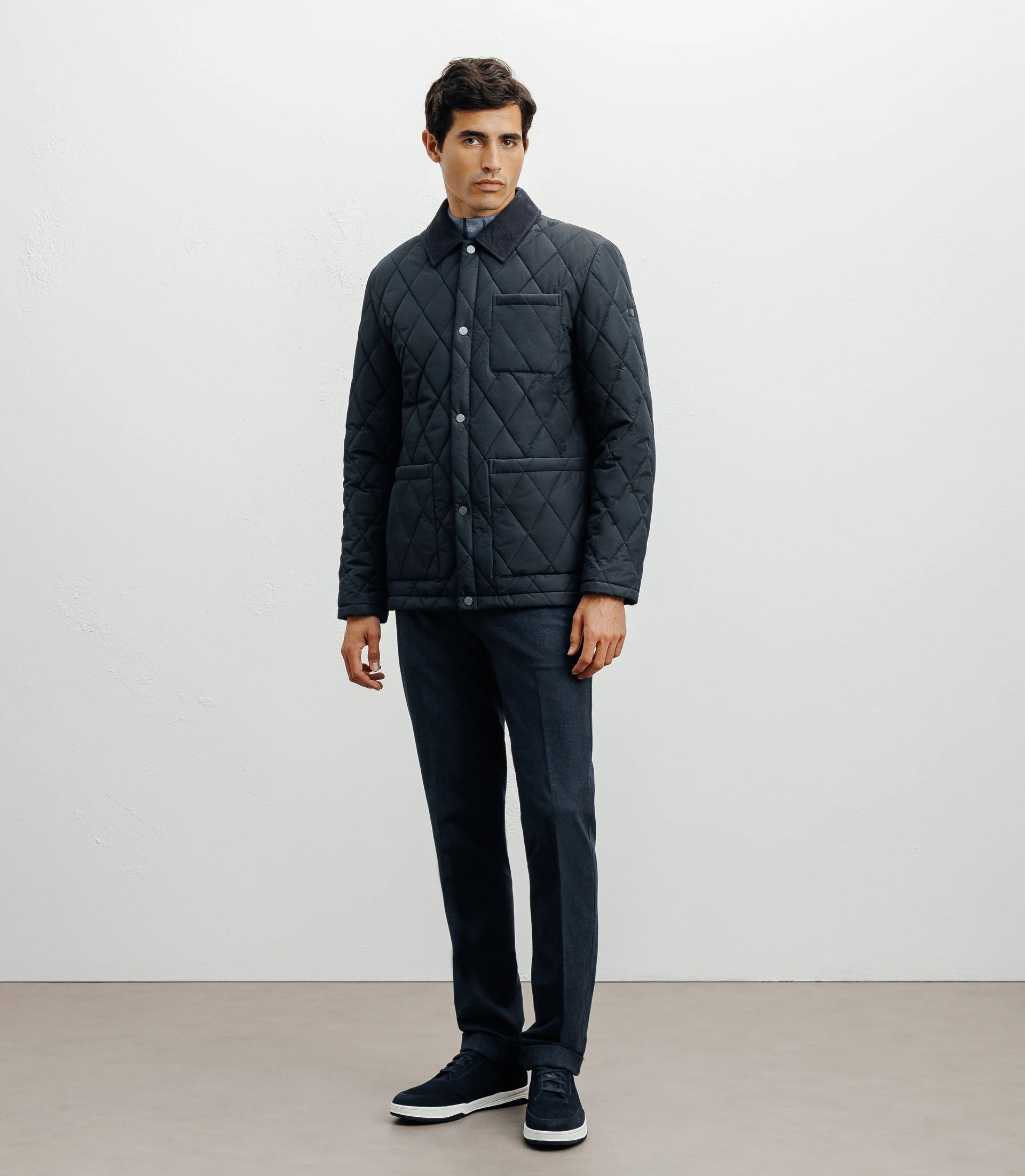 Blouson col chemise marine - IZAC