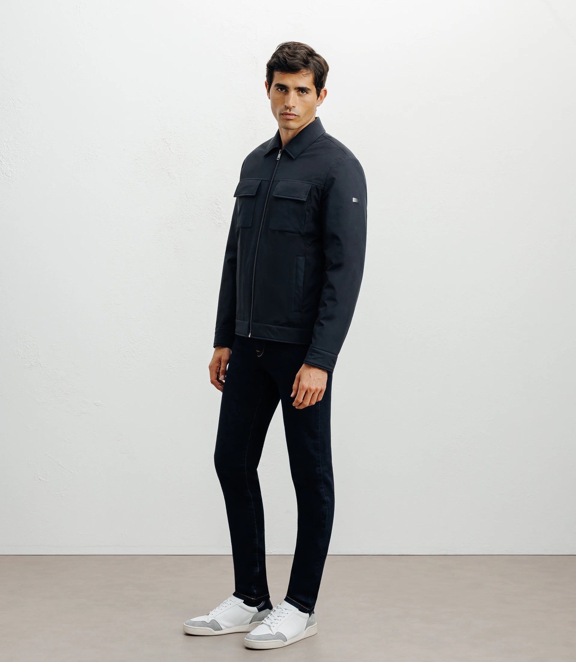 Blouson col chemise marine - IZAC