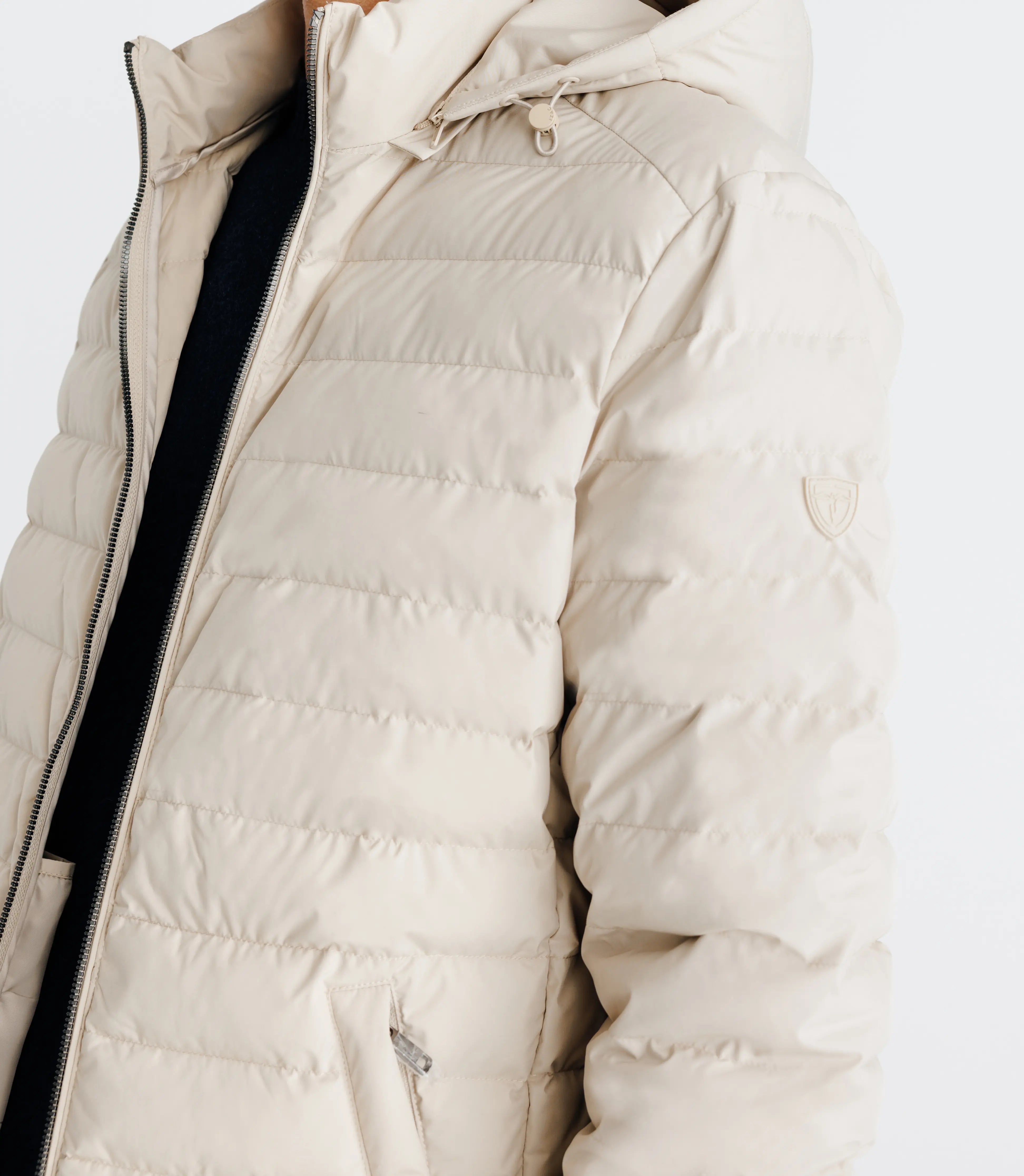 Doudoune avec capuche amovible beige - IZAC