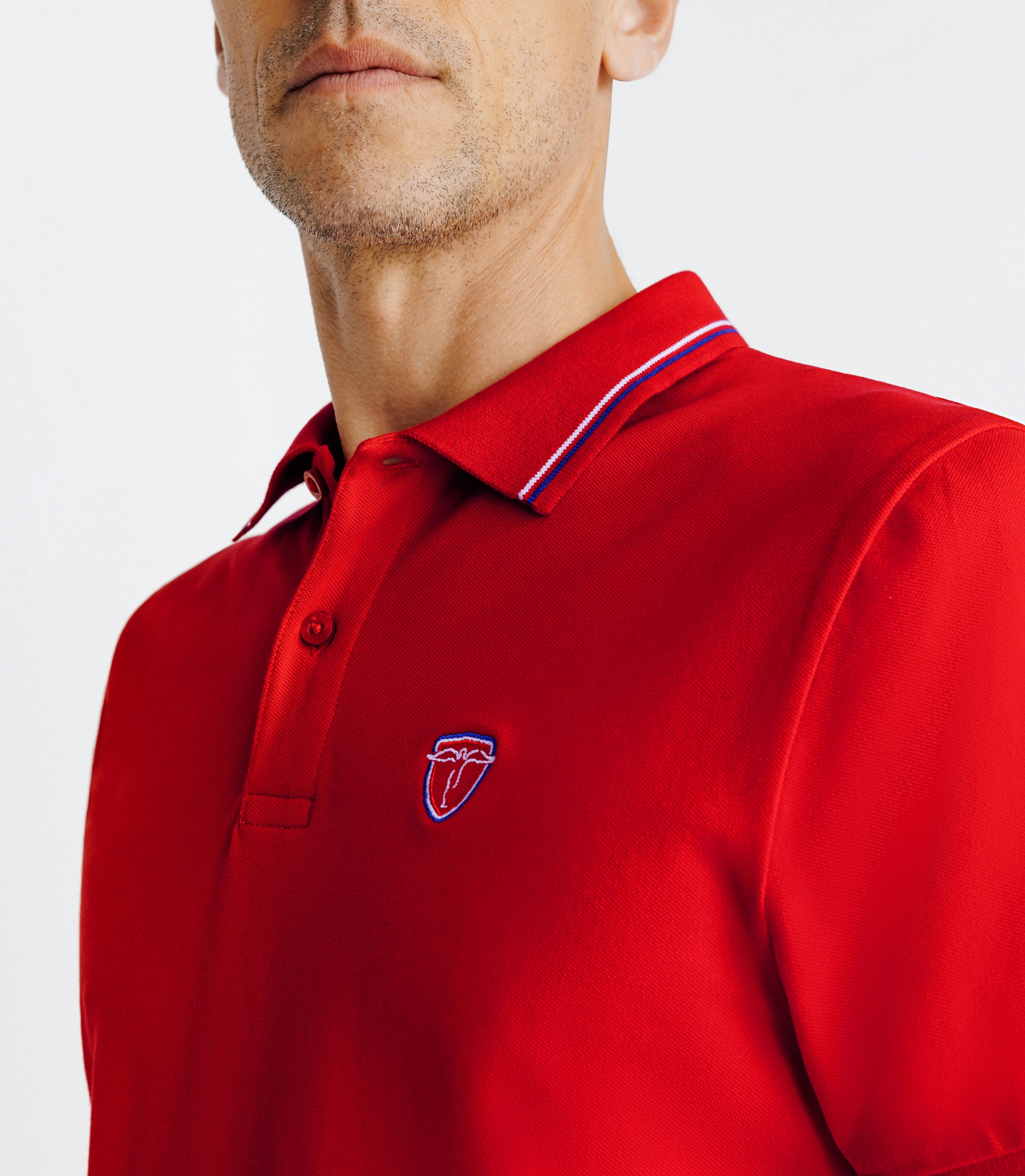 Polo piqué boutonné rouge - IZAC