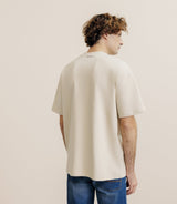 T-shirt uni oversize col rond beige - IZAC