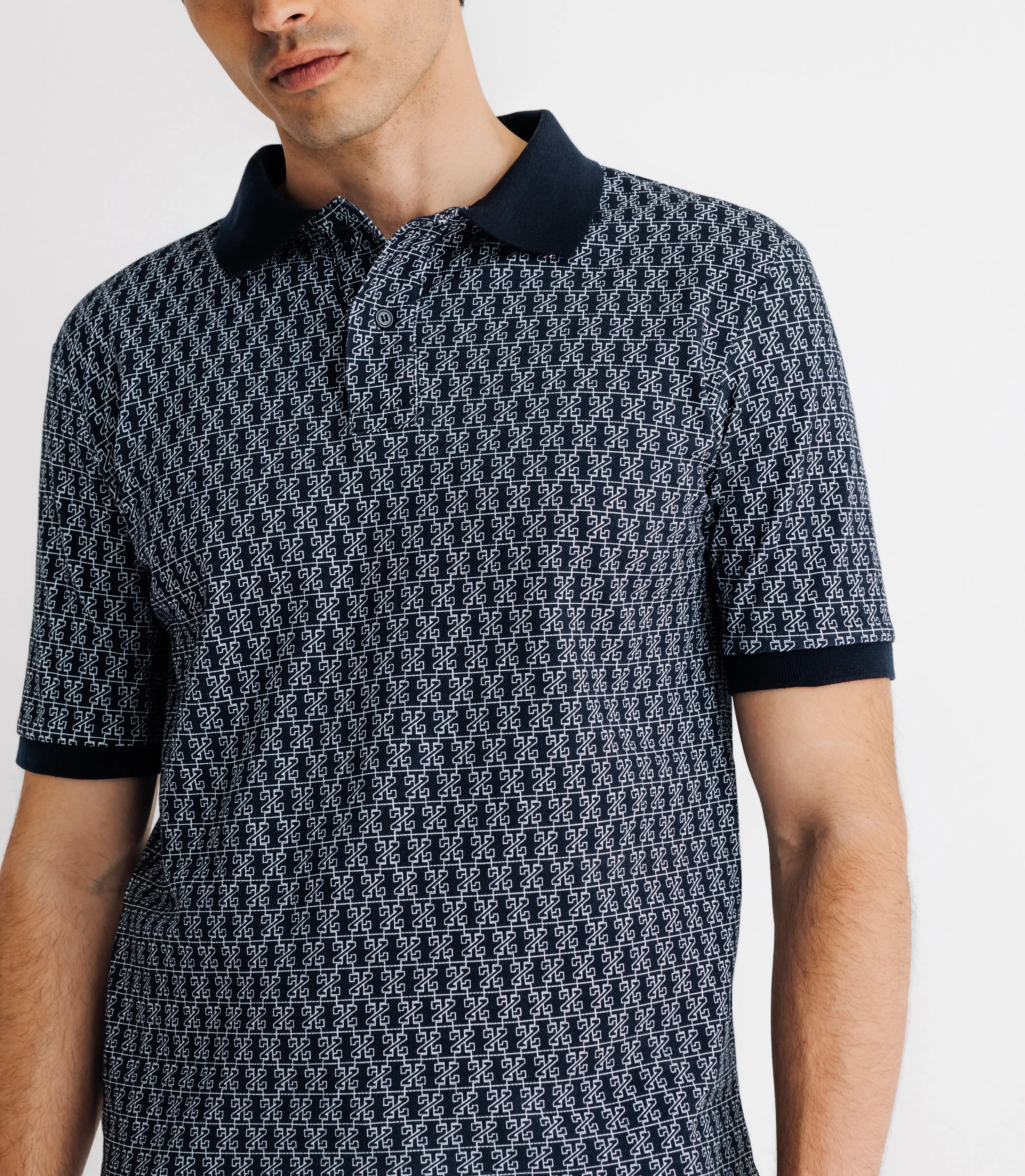 Polo boutonné marine - IZAC