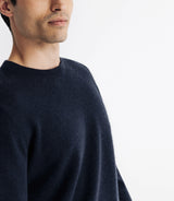 Pull col rond 100% cachemire marine - IZAC