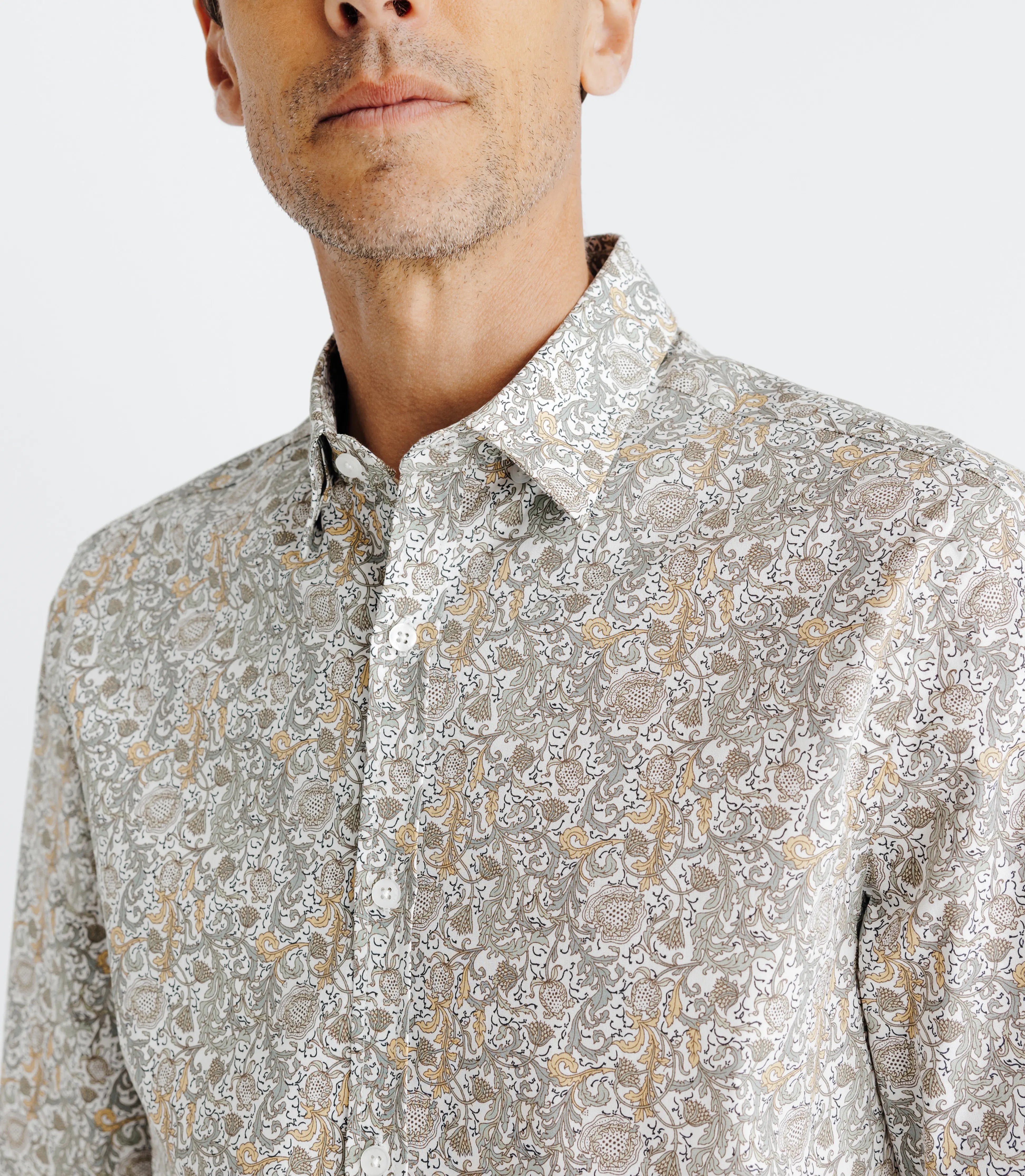 Chemise avec imprimé paisley beige - IZAC