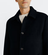Manteau long droit noir - IZAC