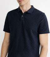 Polo en jacquard marine - IZAC